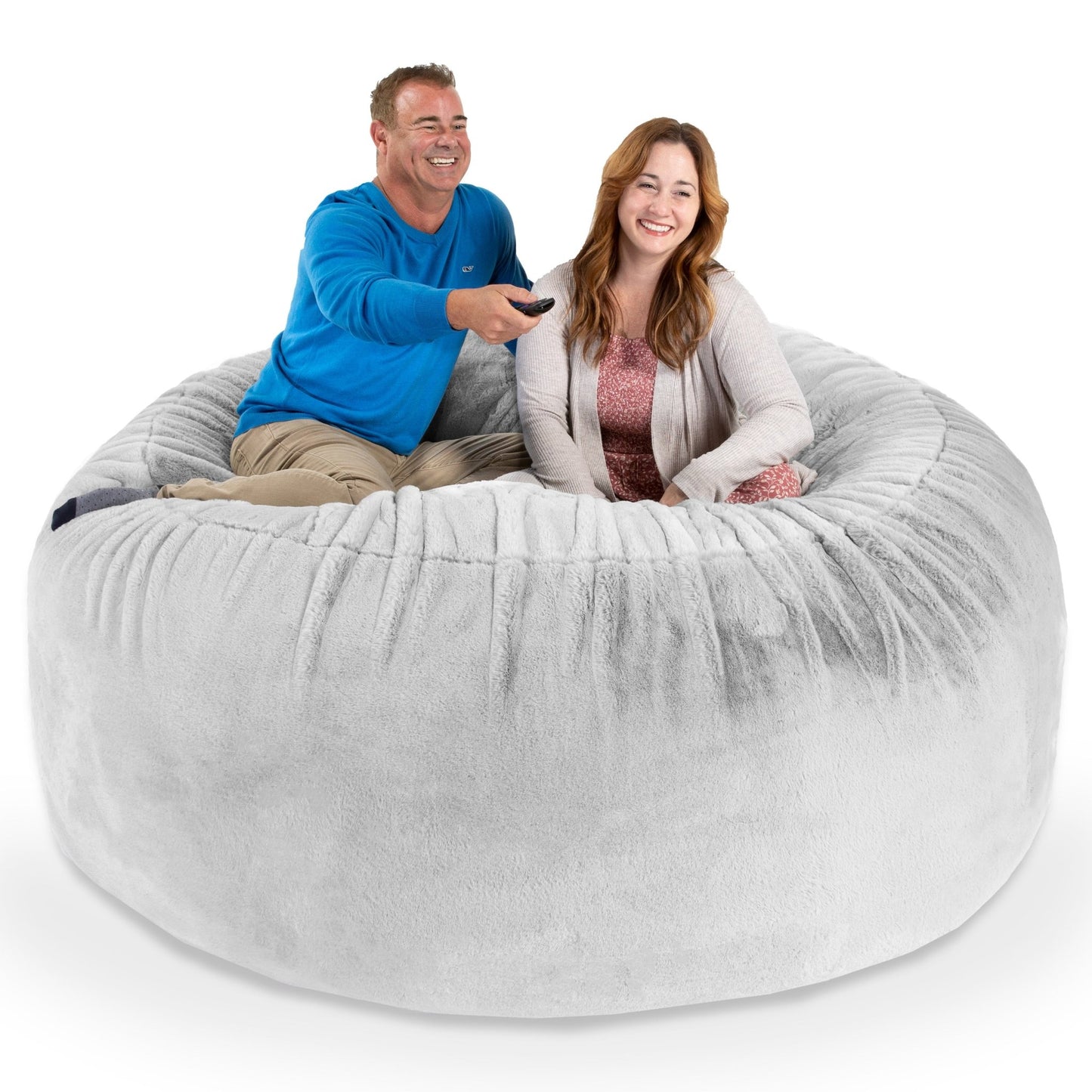 Jaxx Saxx 6 Foot Giant Bean Bag Chair - Premium Faux Rabbit Fur (19078) - SchoolOutlet