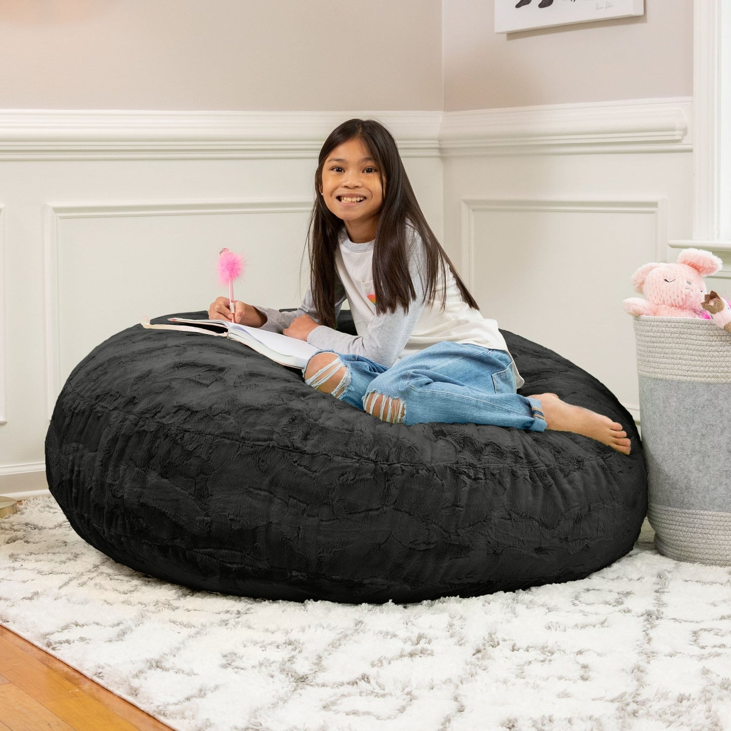 Jaxx Cocoon 4 Foot Bean Bag Chair - Faux Fur (19081) - SchoolOutlet