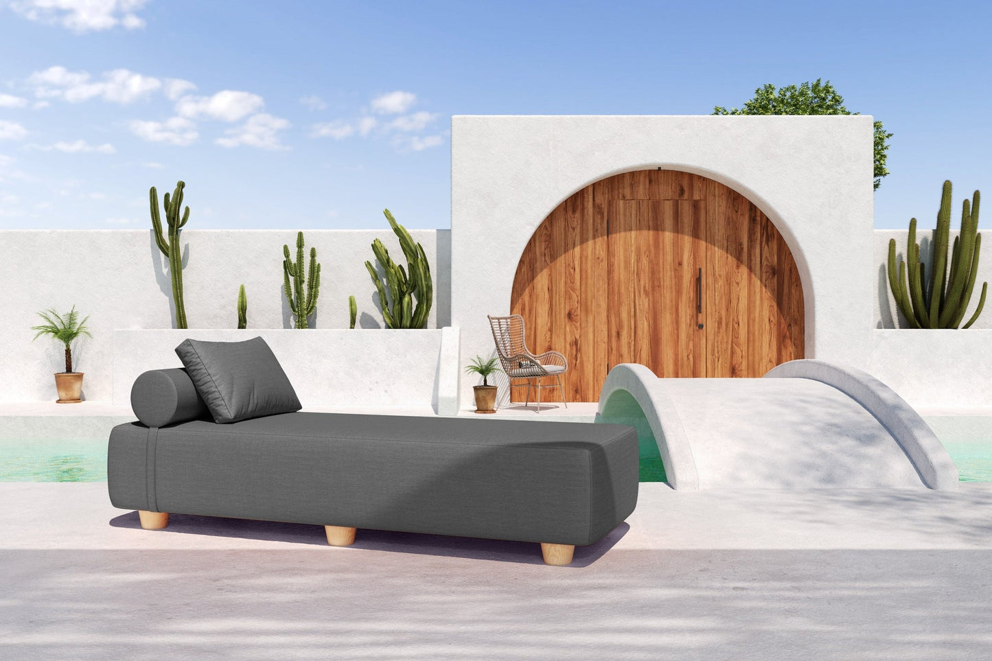 Jaxx Alvy Outdoor Sun Lounger - Luxurious Sunbed with Maple Feet (19240) - SchoolOutlet