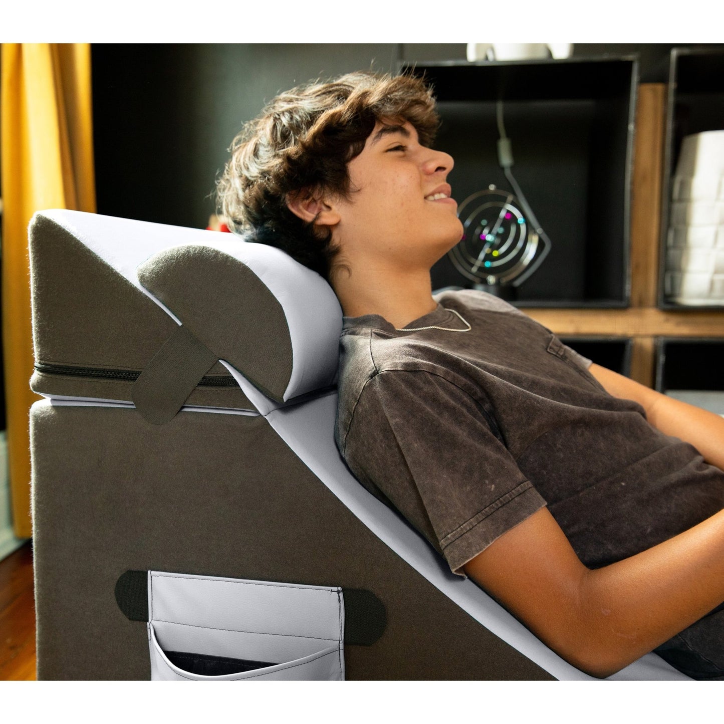 Jaxx Flexx V - Tex Convertible 3 in 1 Gamer Chair, Table, & Ottoman w/ Adjustable Headrest & Pocket (19540) - SchoolOutlet