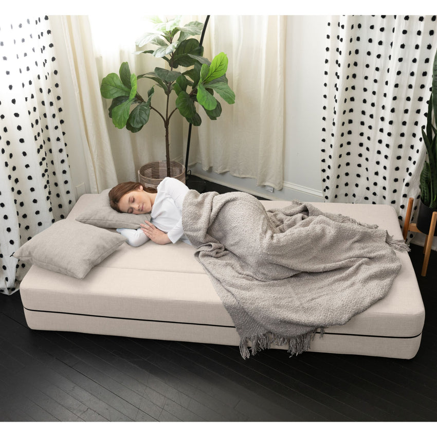 Jaxx Zenzi Loveseat Twin - Convertible Couch / Twin Sleeper, Bru Smart (19600) - SchoolOutlet