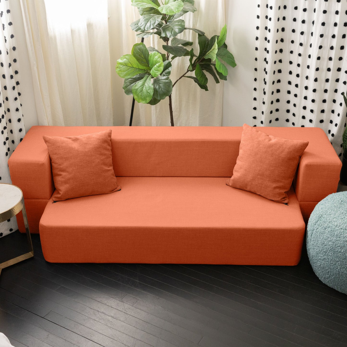 Jaxx Zenzi Loveseat Twin - Convertible Couch / Twin Sleeper, Bru Smart (19600) - SchoolOutlet