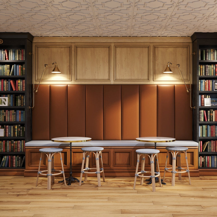 Jaxx Panelist Modern Padded Headboard - Set of 4 Wall Mounted Panels (Each 11.25"H x 30"W) - Queen, Vegan Leather (19721) - SchoolOutlet