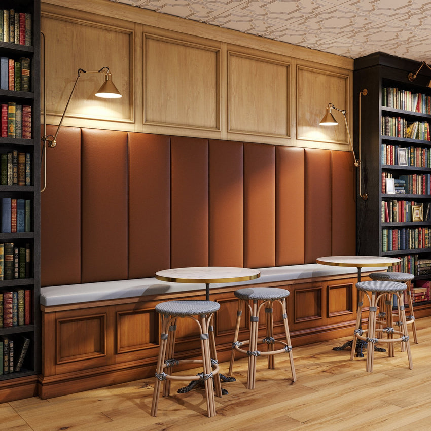 Jaxx Panelist Modern Padded Headboard - Set of 4 Wall Mounted Panels (Each 11.25"H x 30"W) - Queen, Vegan Leather (19721) - SchoolOutlet