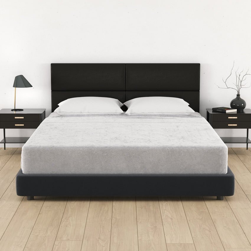 Jaxx Panelist Modern Padded Headboard - Set of 4 Wall Mounted Panels (Each 11.25"H x 30"W) - Queen, Vegan Leather (19721) - SchoolOutlet