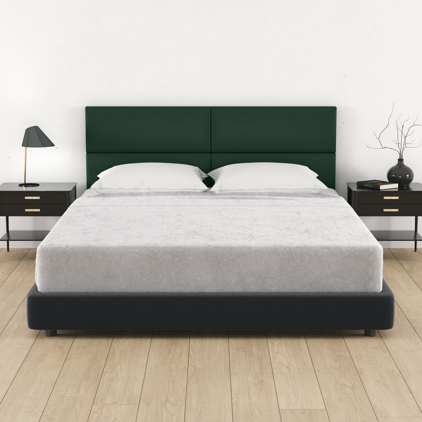 Jaxx Panelist Modern Padded Headboard - Set of 4 Wall Mounted Panels (Each 11.25"H x 30"W) - Queen, Vegan Leather (19721) - SchoolOutlet