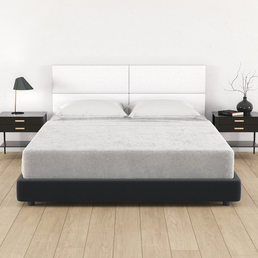 Jaxx Panelist Modern Padded Headboard - Set of 4 Wall Mounted Panels (Each 11.25"H x 30"W) - Queen, Vegan Leather (19721) - SchoolOutlet