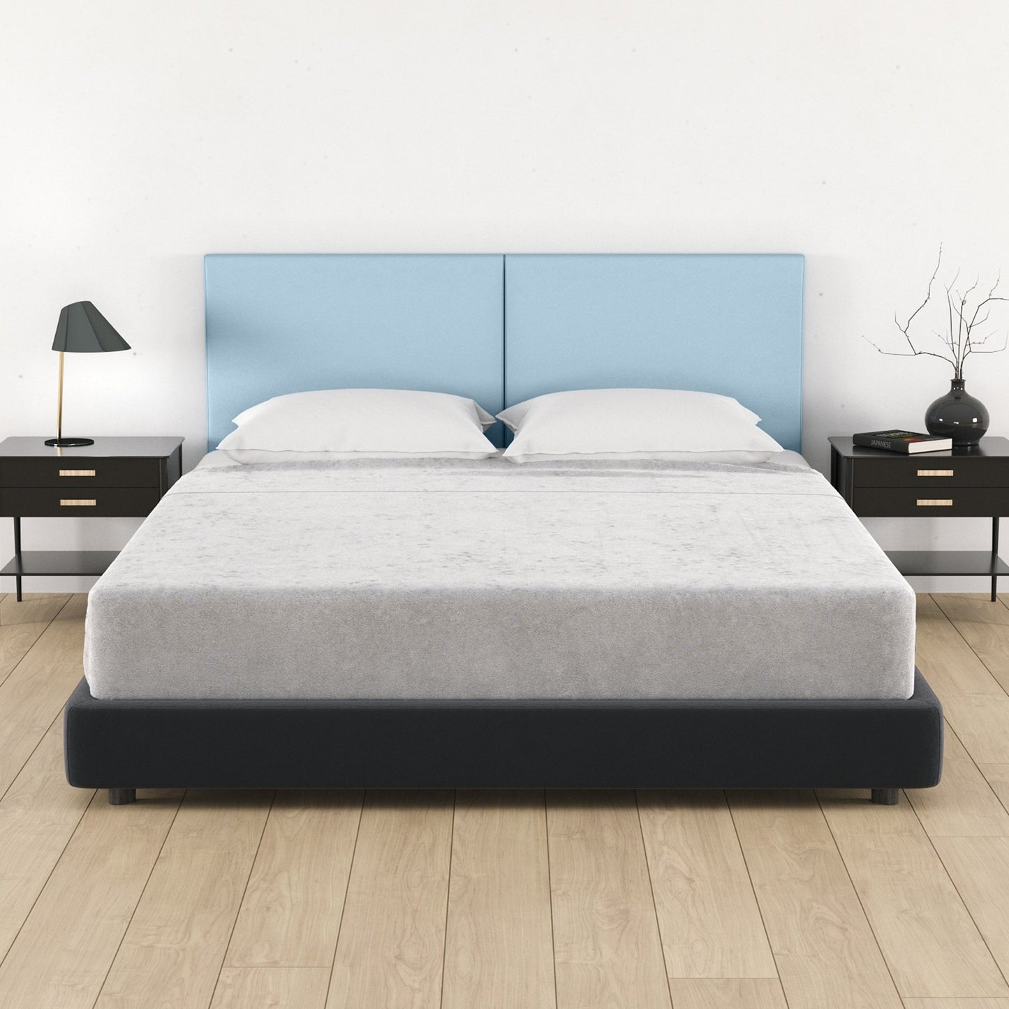 Jaxx Panelist Modern Padded Headboard - Set of 2 Wall Mounted Panels (Each 22.5"H x 30"W) - Queen Double Tall (19723) - SchoolOutlet