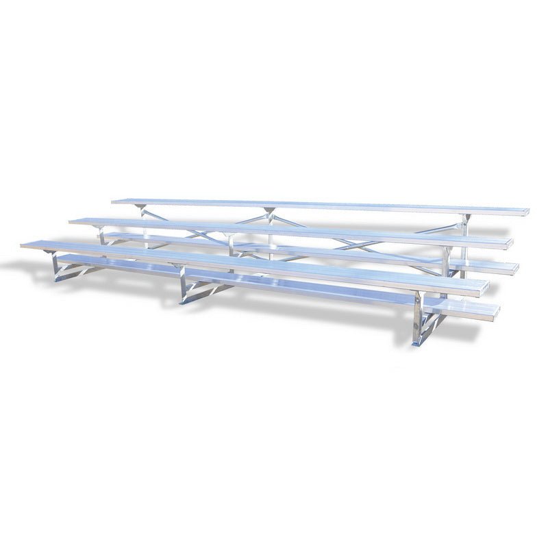Jaypro Sports Bleacher - 3 Row - Single Foot Plank, Aluminum & Steel Bleachers - 15' L (BLCH - 3) - SchoolOutlet