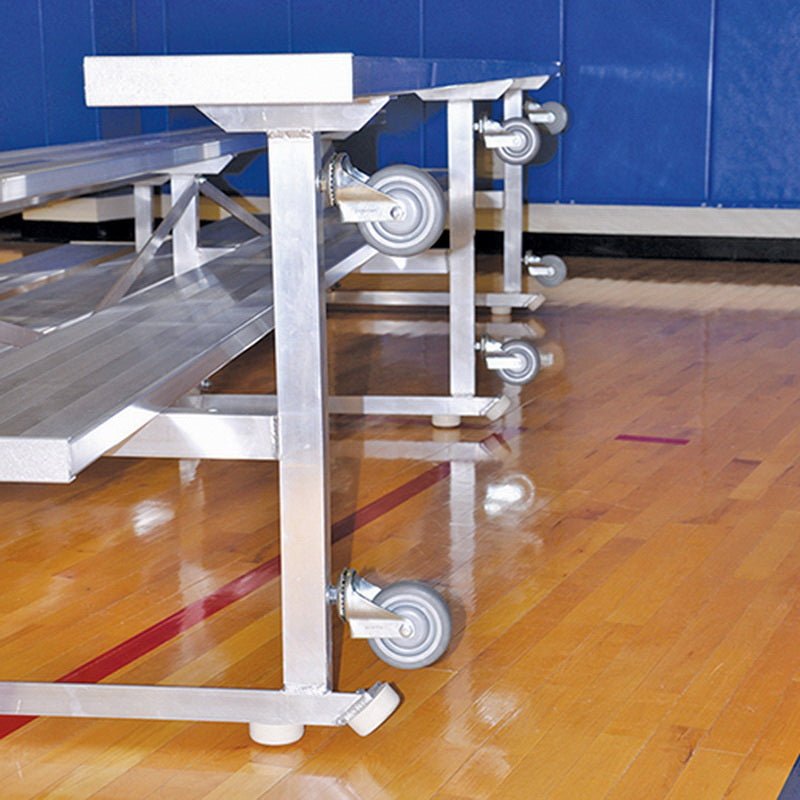 Jaypro Sports Bleacher - 3 Row - Tip & Roll, Single Foot Plank - 7.5' L (BLCH - 375TRG) - SchoolOutlet