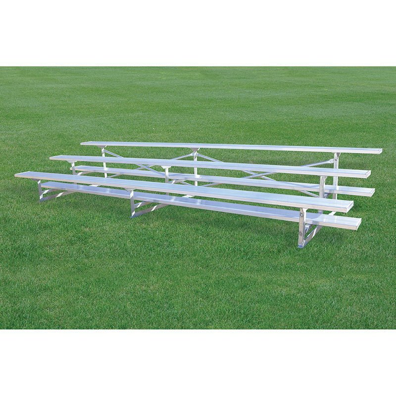 Jaypro Sports Bleacher - 3 Row - Single Foot Plank, All Aluminum Bleachers - 15' L (BLCH - 3AL) - SchoolOutlet