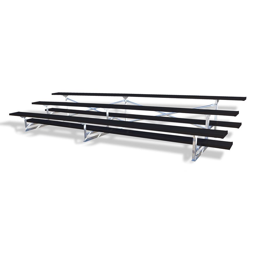 Jaypro Sports Bleacher - 3 Row - Single Foot Plank, Aluminum & Steel Bleachers, Powder Coated - 15' L (BLCH - 3PC) - SchoolOutlet
