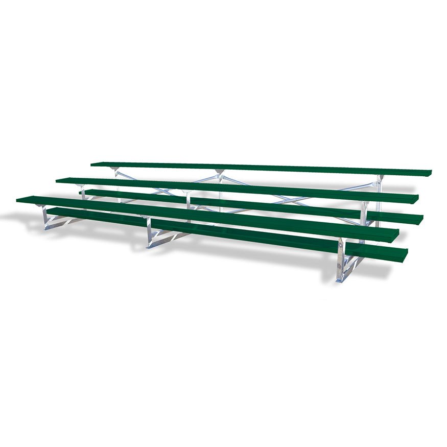 Jaypro Sports Bleacher - 3 Row - Single Foot Plank, Aluminum & Steel Bleachers, Powder Coated - 15' L (BLCH - 3PC) - SchoolOutlet