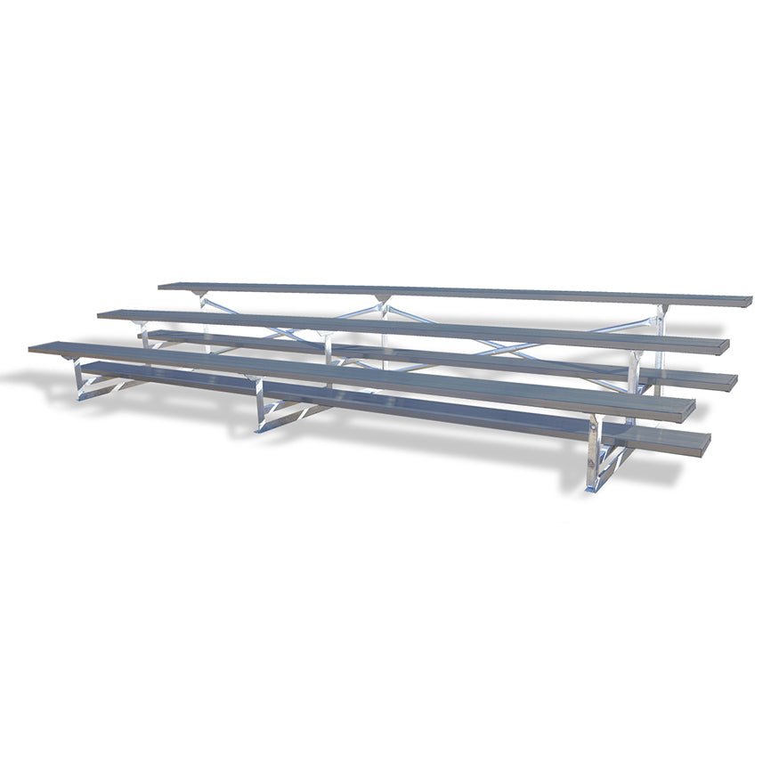 Jaypro Sports Bleacher - 3 Row - Single Foot Plank, Aluminum & Steel Bleachers, Powder Coated - 15' L (BLCH - 3PC) - SchoolOutlet