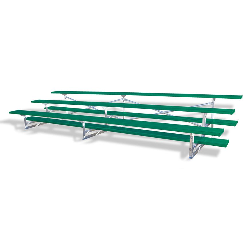 Jaypro Sports Bleacher - 3 Row - Single Foot Plank, Aluminum & Steel Bleachers, Powder Coated - 15' L (BLCH - 3PC) - SchoolOutlet