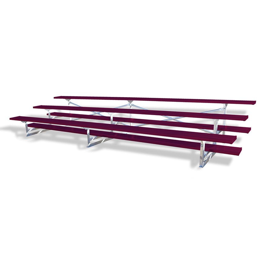 Jaypro Sports Bleacher - 3 Row - Single Foot Plank, Aluminum & Steel Bleachers, Powder Coated - 15' L (BLCH - 3PC) - SchoolOutlet