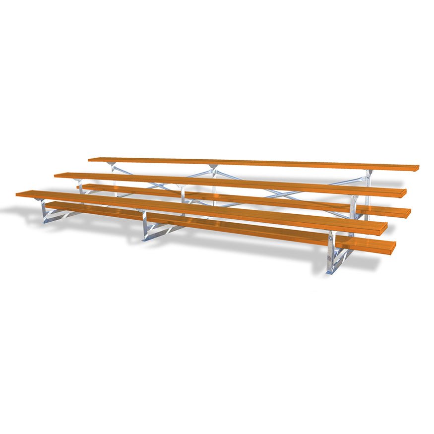 Jaypro Sports Bleacher - 3 Row - Single Foot Plank, Aluminum & Steel Bleachers, Powder Coated - 15' L (BLCH - 3PC) - SchoolOutlet