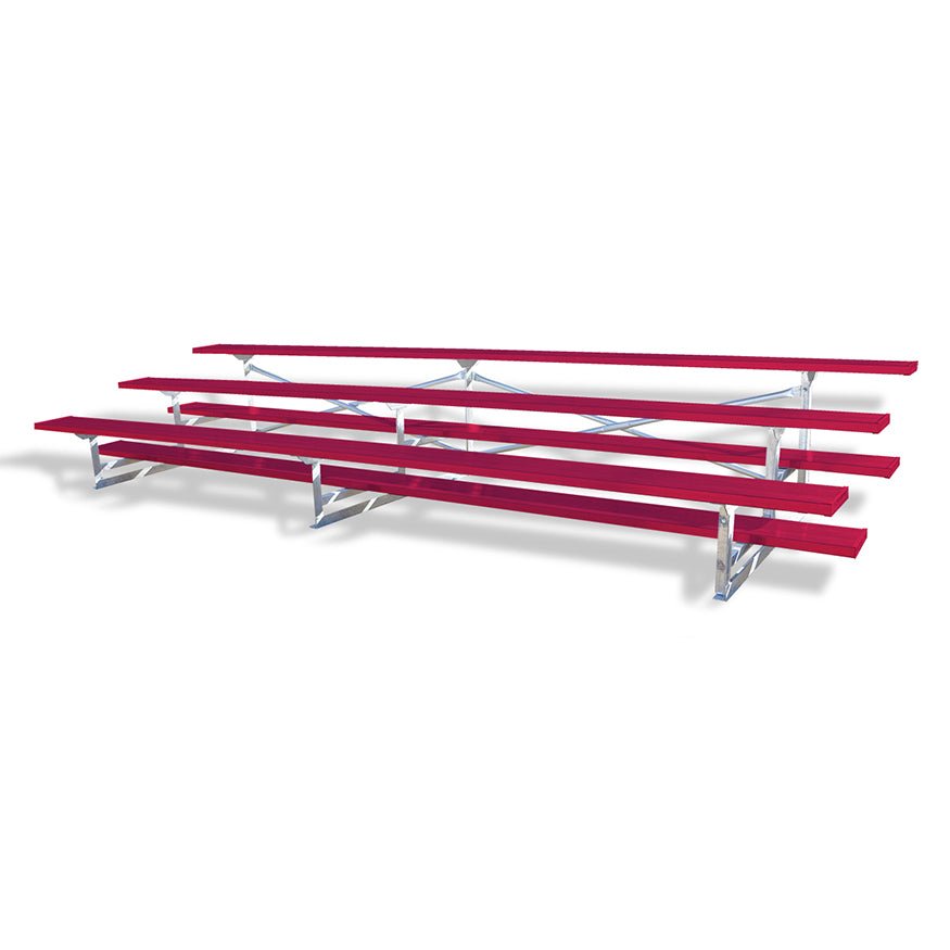 Jaypro Sports Bleacher - 3 Row - Single Foot Plank, Aluminum & Steel Bleachers, Powder Coated - 15' L (BLCH - 3PC) - SchoolOutlet