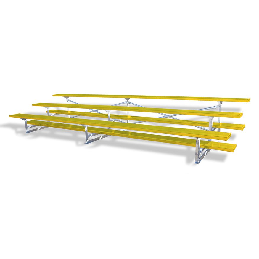 Jaypro Sports Bleacher - 3 Row - Single Foot Plank, Aluminum & Steel Bleachers, Powder Coated - 15' L (BLCH - 3PC) - SchoolOutlet