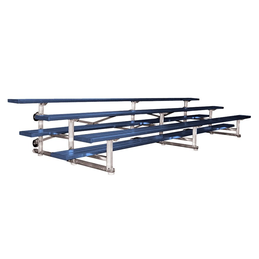 Jaypro Sports Bleacher - 3 Row - Tip & Roll, Single Foot Plank, Powder Coated - 15' L (BLCH - 3TRGPC) - SchoolOutlet