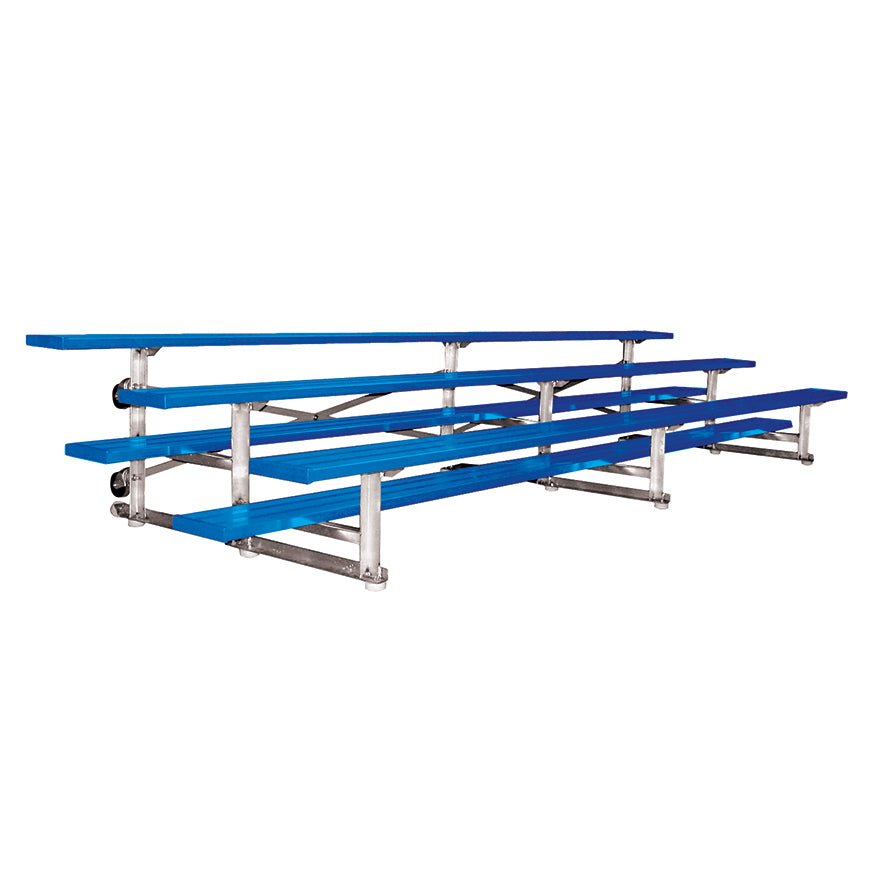 Jaypro Sports Bleacher - 3 Row - Tip & Roll, Single Foot Plank, Powder Coated - 15' L (BLCH - 3TRGPC) - SchoolOutlet