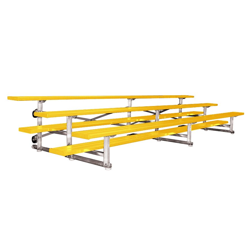 Jaypro Sports Bleacher - 3 Row - Tip & Roll, Single Foot Plank, Powder Coated - 15' L (BLCH - 3TRGPC) - SchoolOutlet