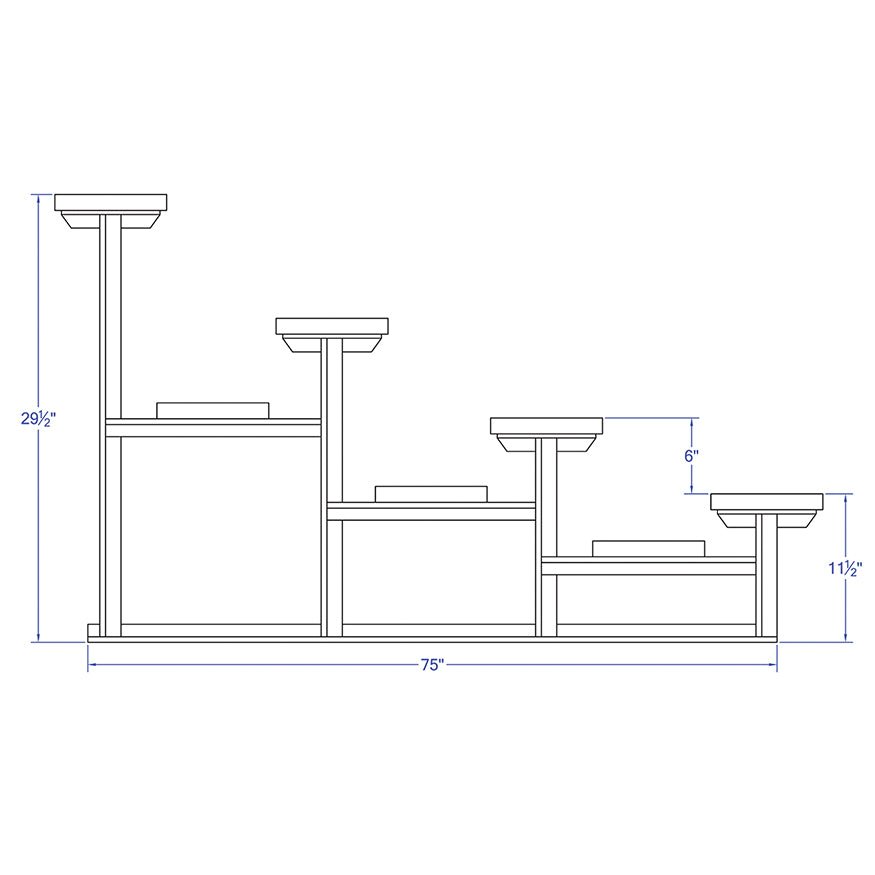 Jaypro Sports Bleacher - 4 Row - Single Foot Plank, Aluminum & Steel Bleachers - 15' L (BLCH - 4) - SchoolOutlet