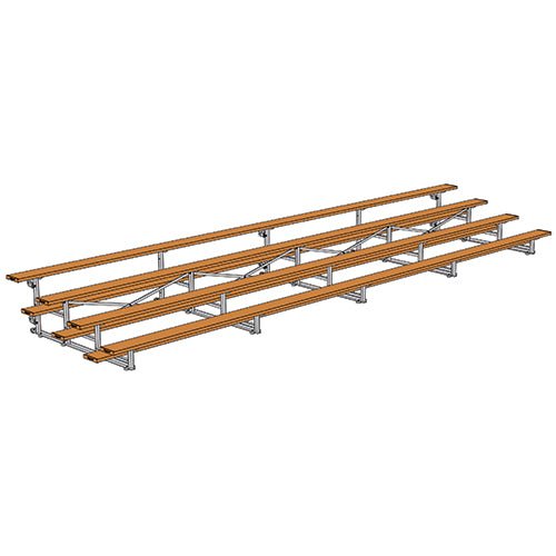 Jaypro Sports Bleacher - 4 Row - Tip & Roll, Single Foot Plank, Powder Coated - 27' L (BLCH - 427TRGPC) - SchoolOutlet