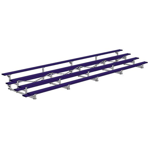 Jaypro Sports Bleacher - 4 Row - Tip & Roll, Single Foot Plank, Powder Coated - 27' L (BLCH - 427TRGPC) - SchoolOutlet