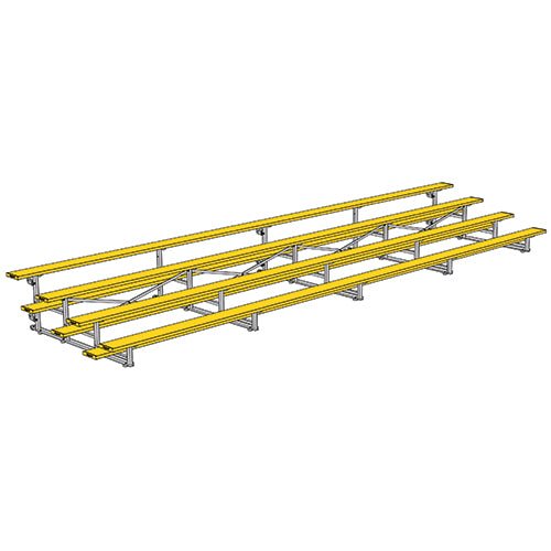 Jaypro Sports Bleacher - 4 Row - Tip & Roll, Single Foot Plank, Powder Coated - 27' L (BLCH - 427TRGPC) - SchoolOutlet