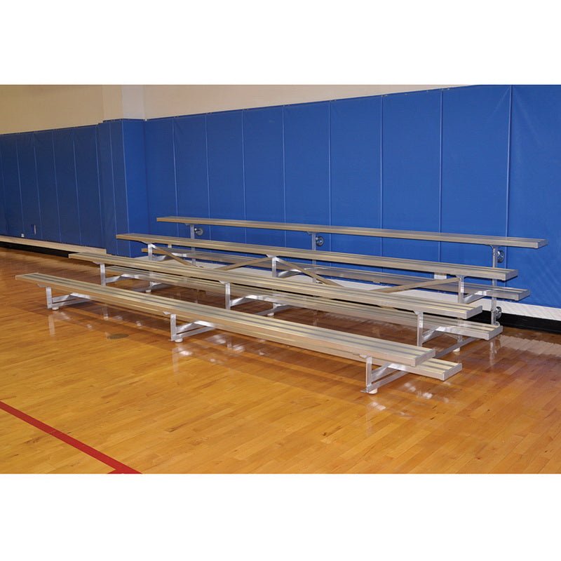 Jaypro Sports Bleacher - 4 Row - Tip & Roll, Single Foot Plank - 15' L (BLCH - 4TRG) - SchoolOutlet