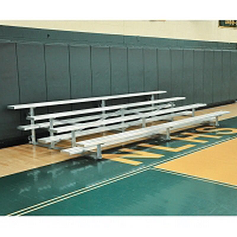 Jaypro Sports Bleacher - 4 Row - Tip & Roll, Single Foot Plank - 15' L (BLCH - 4TRG) - SchoolOutlet