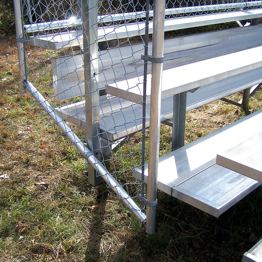 Jaypro Sports Bleacher - 5 Row - Single Foot Plank with Chain Link Rail - 27' L (BLCH - 527C) - SchoolOutlet