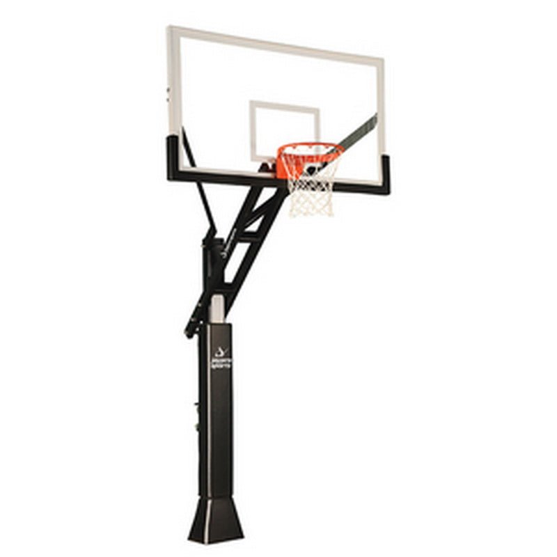 Jaypro Sports Basketball System - Titan Adjustable Series, 5"x 5" Pole with 3 ft. Offset - 60" (CV553B) - SchoolOutlet