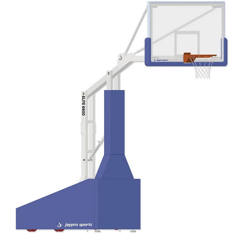 Jaypro Sports Basketball System - Elite 6600 Portable Basketball System with 72" Glass Backboard (PBEL66) - SchoolOutlet