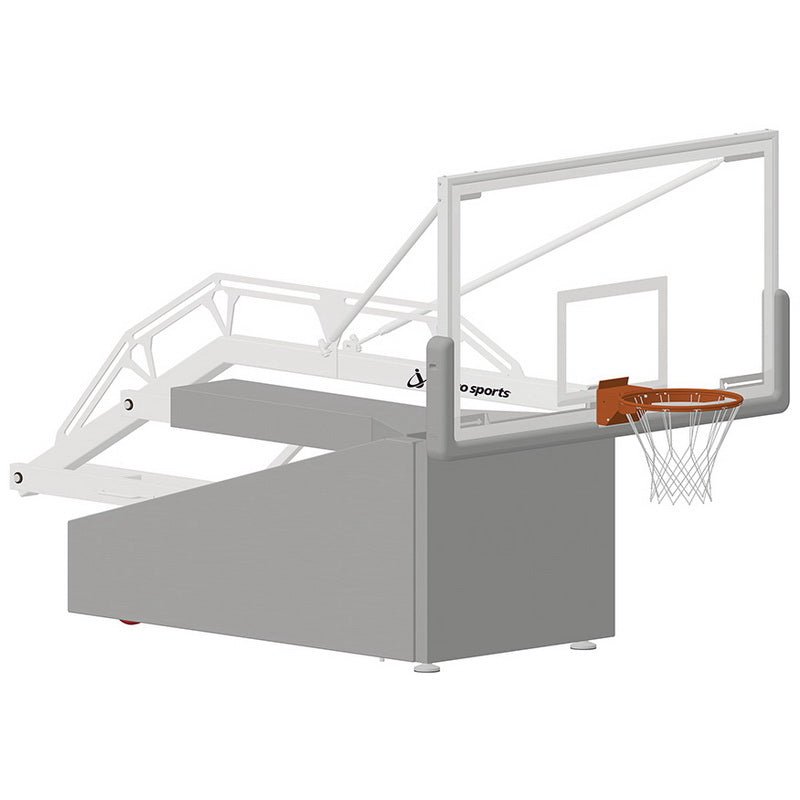 Jaypro Sports Basketball System - Elite 9600 Portable Basketball System with 72" Glass Backboard (PBEL96) - SchoolOutlet