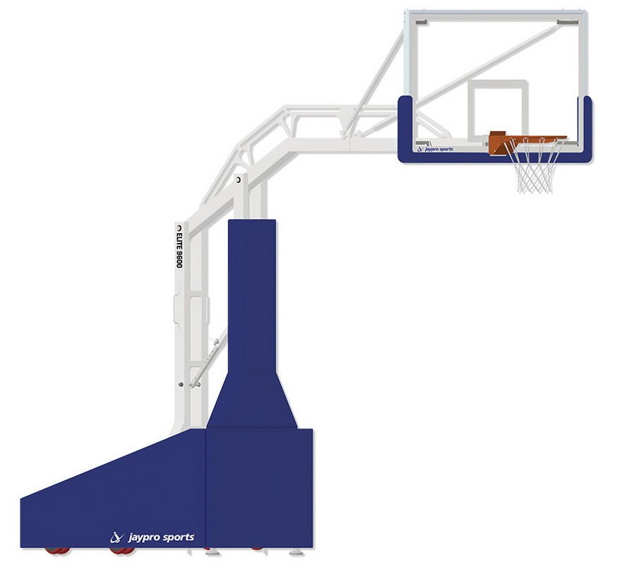 Jaypro Sports Basketball System - Elite 9600 Portable Basketball System with 72" Glass Backboard (PBEL96) - SchoolOutlet