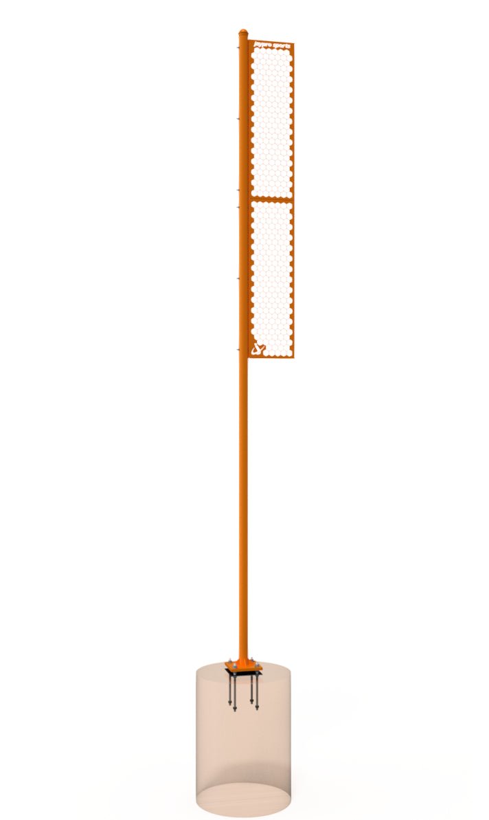 Jaypro Sports Foul Poles - Professional, 20' H - Softball - Surface Mount (SBFP - 200SM - XX) - SchoolOutlet