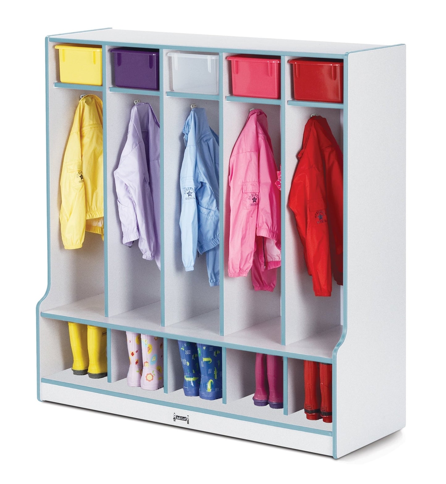 Rainbow Accents 5 Section Coat Locker with Step - SchoolOutlet