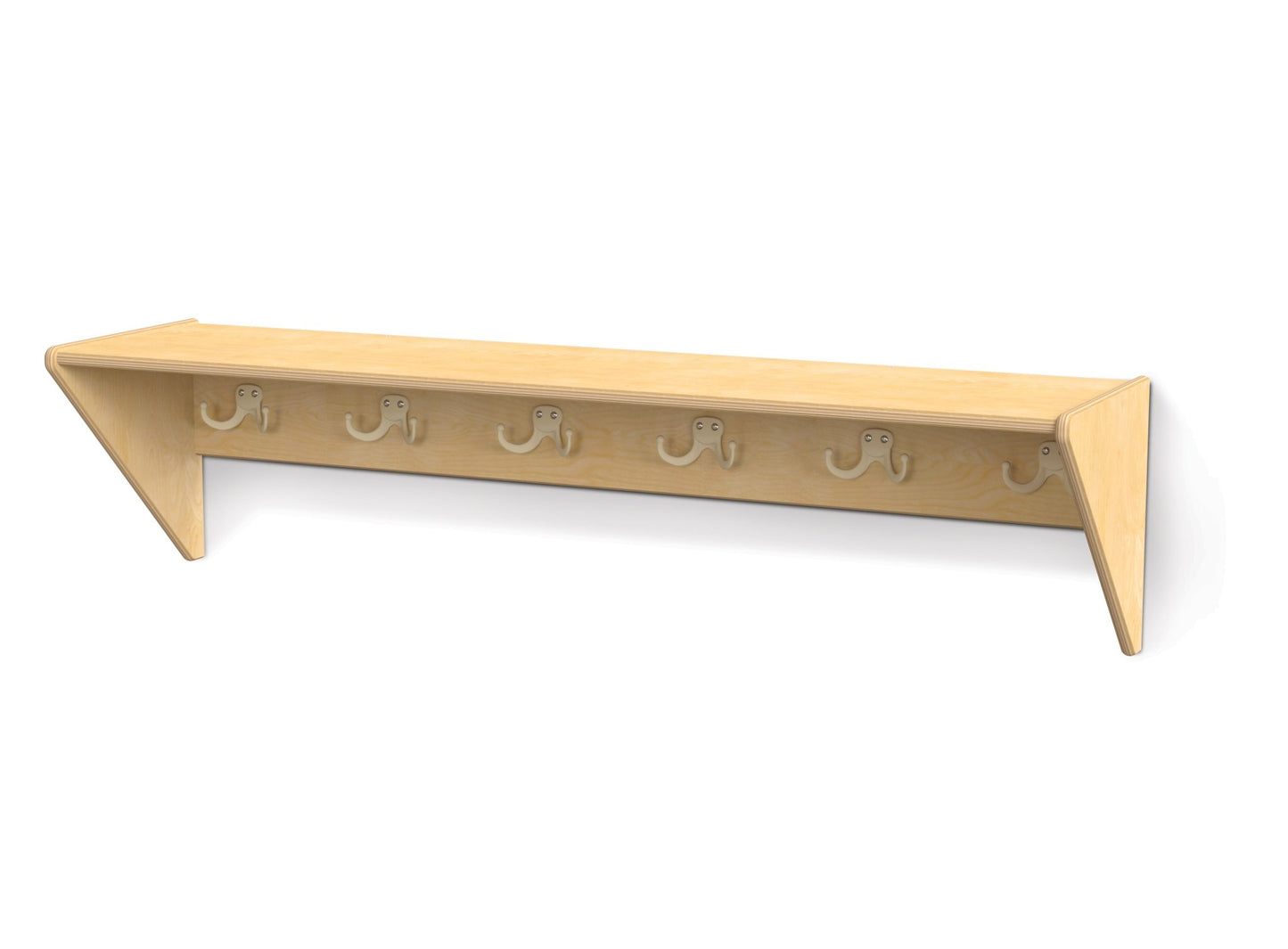 Jonti - Craft Wall Mount Coat Shelf - 6 Hooks - SchoolOutlet