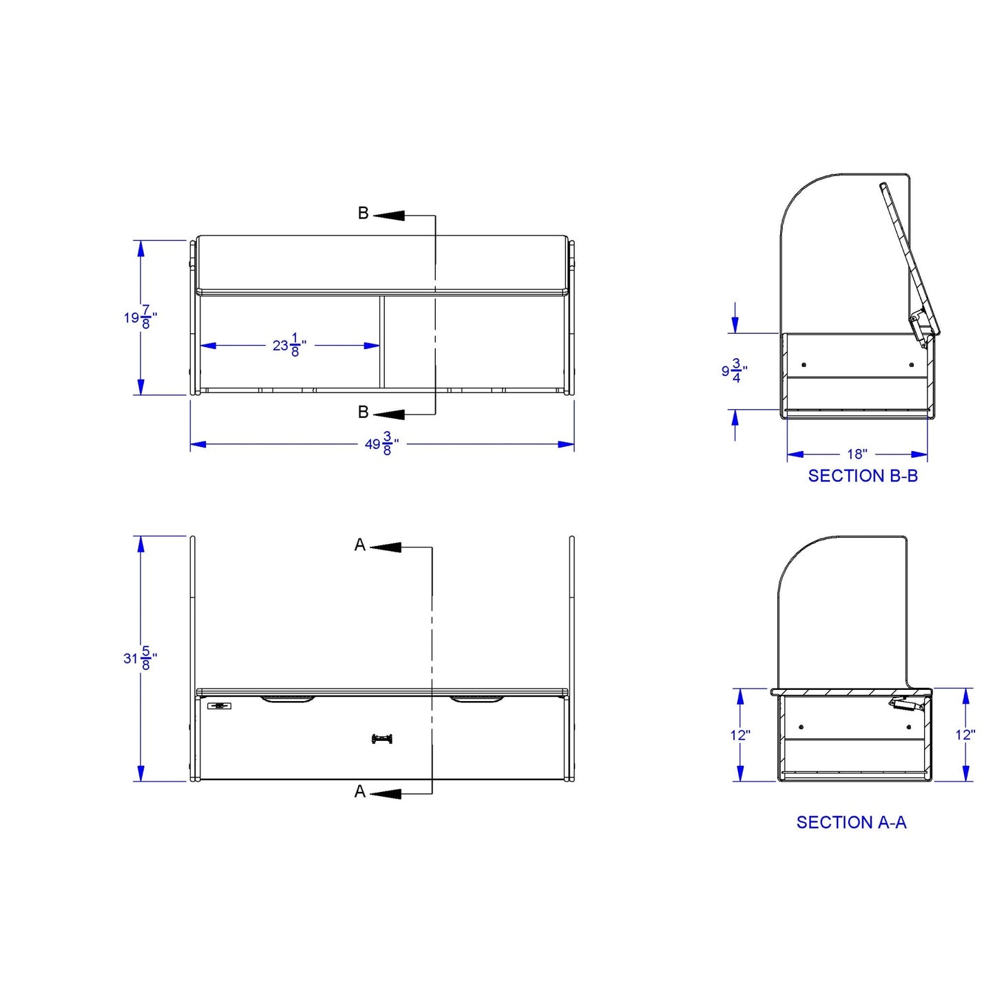 Jonti - Craft iRise Deluxe IWB Step - 48"W x 12"H - SchoolOutlet