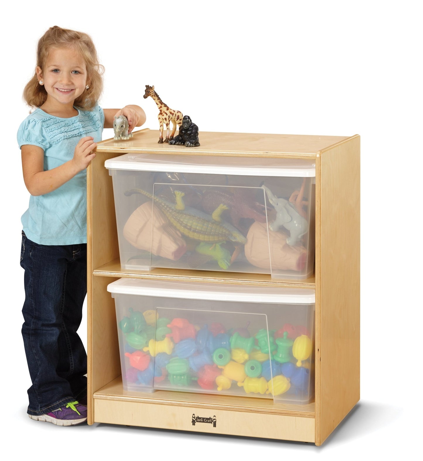 Jonti - Craft Space - Saver Jumbo Tote Storage - with Clear Totes + Lids - SchoolOutlet