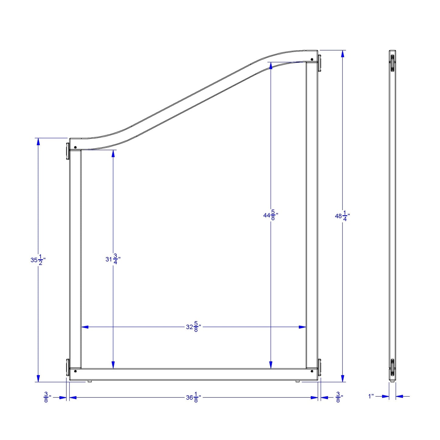 KYDZ Suite Cascade Panel - Adult (35.5"H) to Super - Size (48.5"H) - 36" Wide - SchoolOutlet