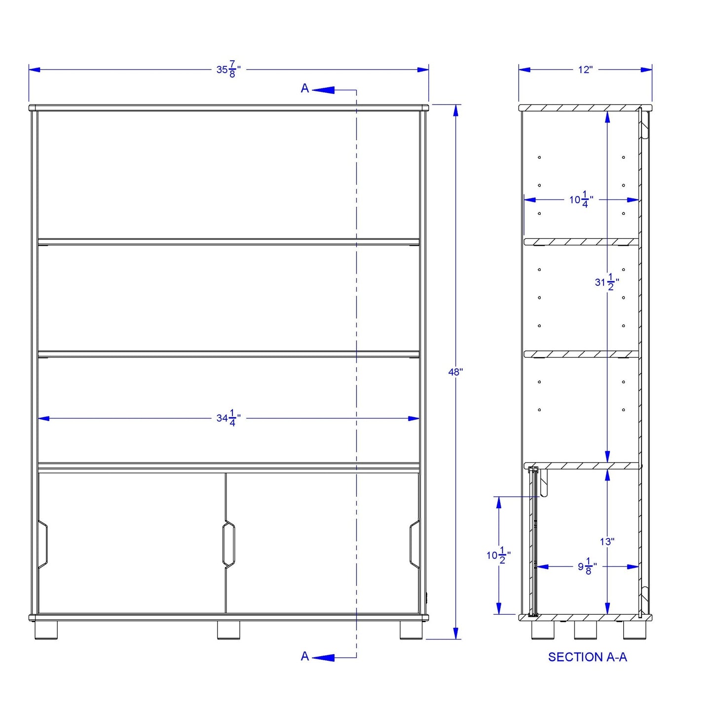 TrueModern Three - Shelf Bookcase - SchoolOutlet
