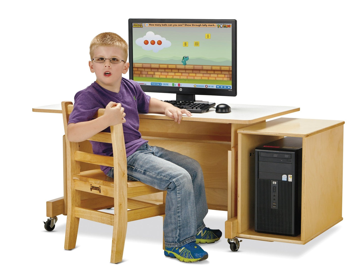 Jonti - Craft Apollo Single Computer Desk - Maple Top - SchoolOutlet
