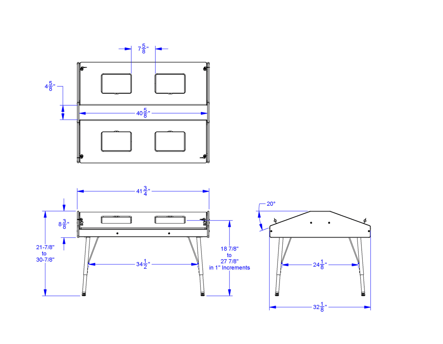 Jonti - Craft 4 - Student Quad Tablet Table Secure Tablet Activity Table with Ergonomic Viewing Angles and Integrated Accessory Storage (JON - 33971JCX) - SchoolOutlet