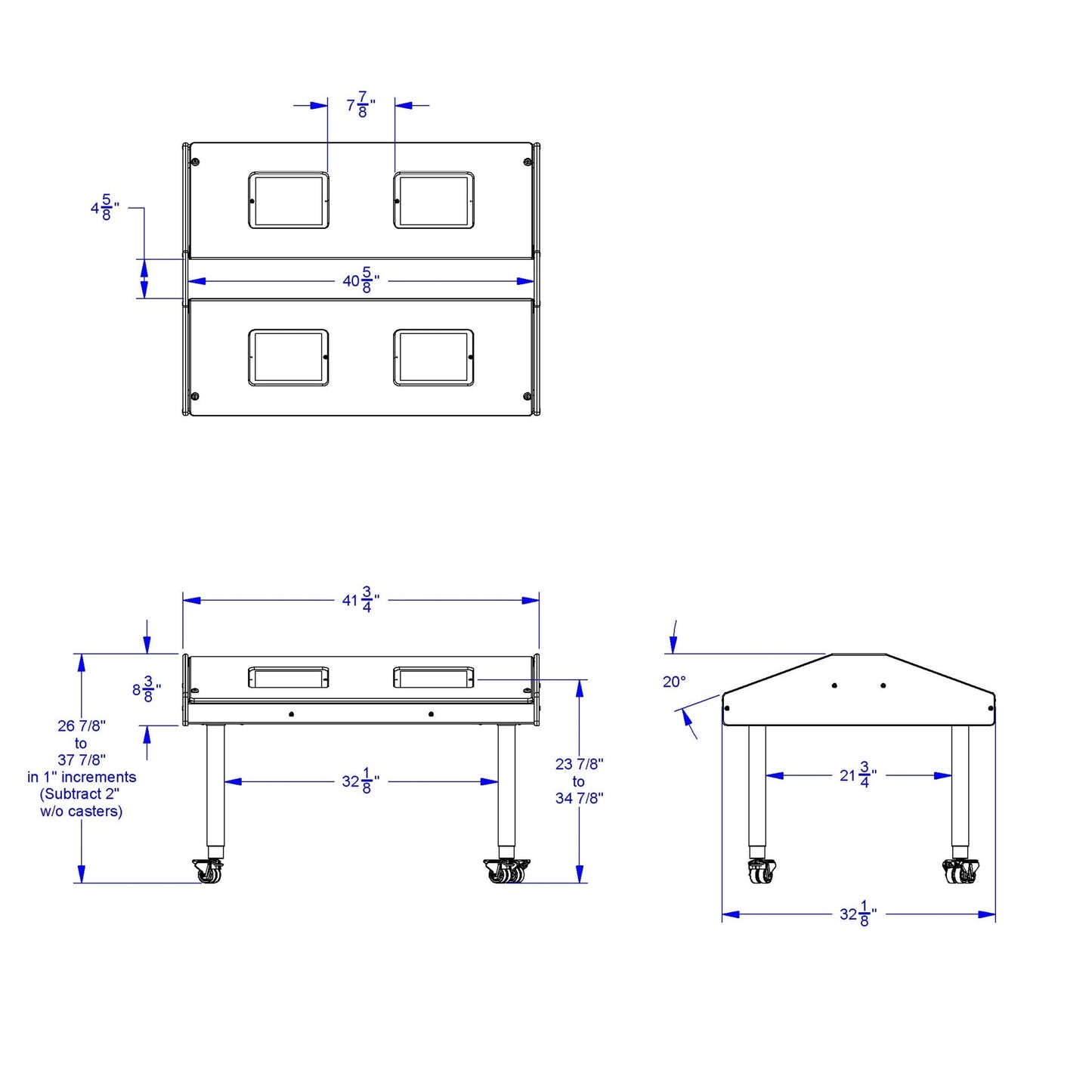 Jonti - Craft Quad Tablet Table - Mobile - SchoolOutlet