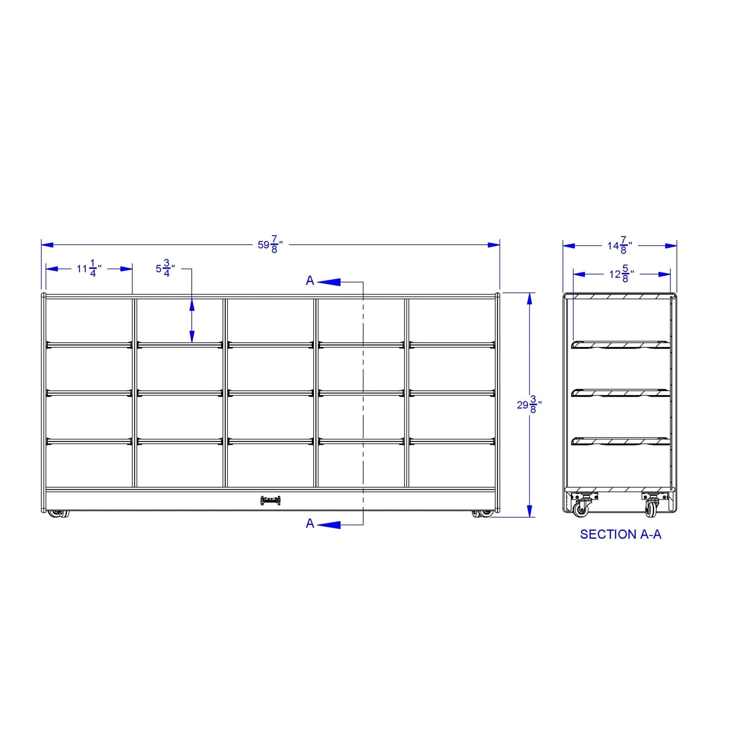 Rainbow Accents 20 Tub Mobile Storage - without Tubs - SchoolOutlet