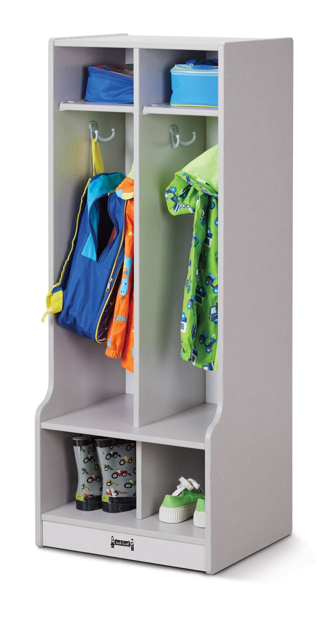 Rainbow Accents 2 Section Coat Locker with Step - SchoolOutlet