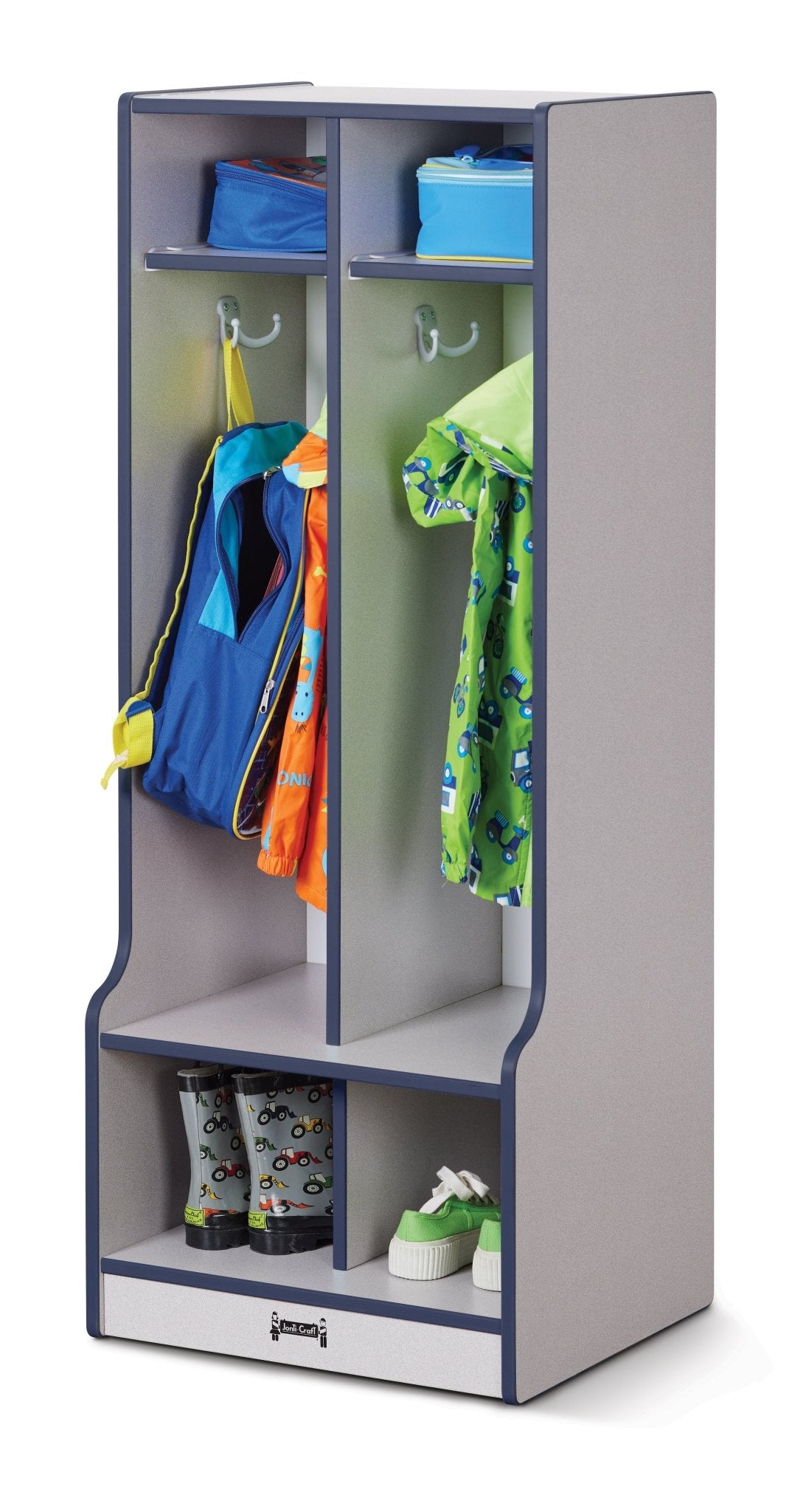Rainbow Accents 2 Section Coat Locker with Step - SchoolOutlet